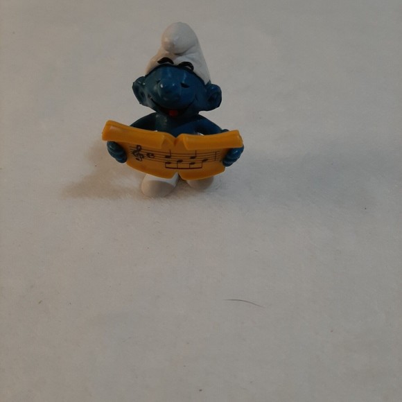Smurfs Singer Caroler Smurf Sheet Music 1978 Vintage Schleich Figure Peyo - Picture 3 of 8